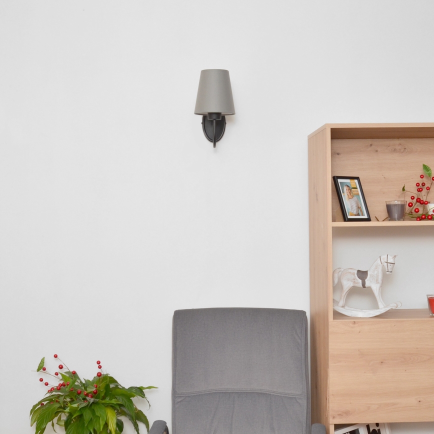 Aplique MALBO 1xE27/15W/230V gris/negro