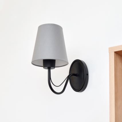Aplique MALBO 1xE27/15W/230V gris/negro