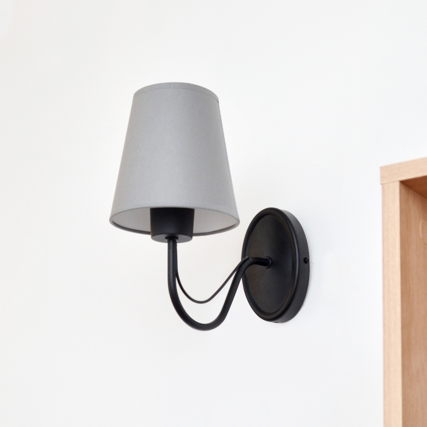Aplique MALBO 1xE27/15W/230V gris/negro