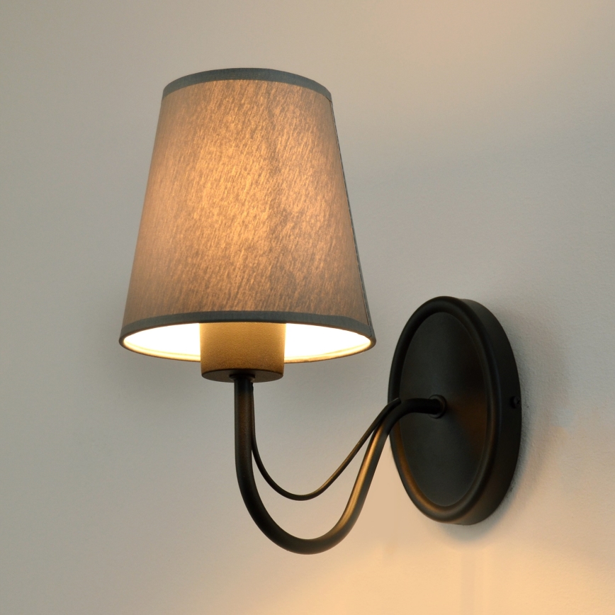 Aplique MALBO 1xE27/15W/230V gris/negro