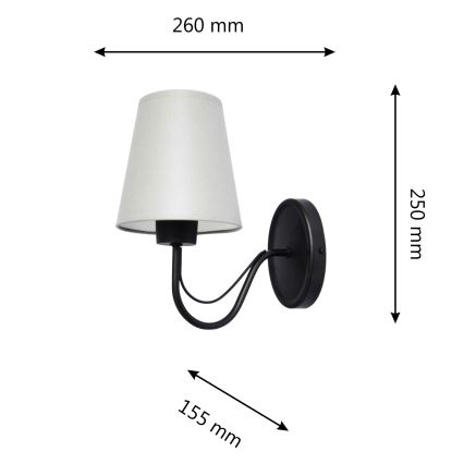 Aplique MALBO 1xE27/15W/230V gris/negro