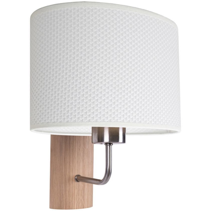 Aplique MERCEDES 1xE27/25W/230V blanco/roble