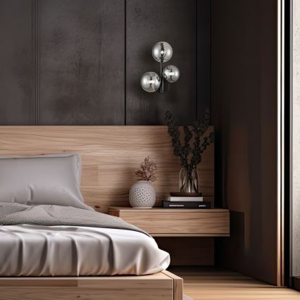 Aplique MILA 3xG9/9W/230V negro/gris