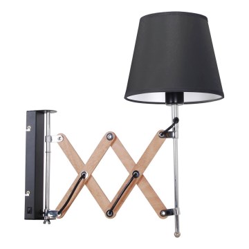 Aplique MITO 1xE27/40W/230V negro