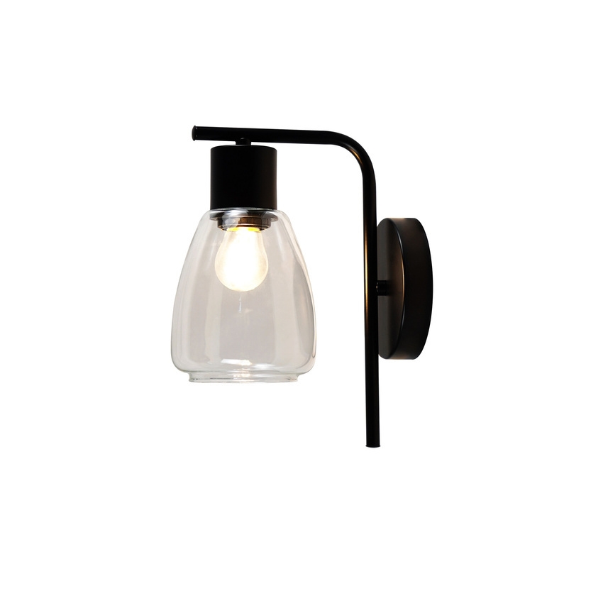 Aplique MOLDO 1xE27/40W/230V negro/transparente