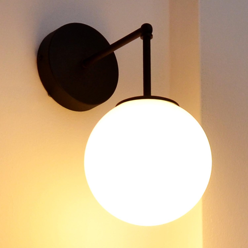 Aplique MOON 1xE27/15W/230V negro