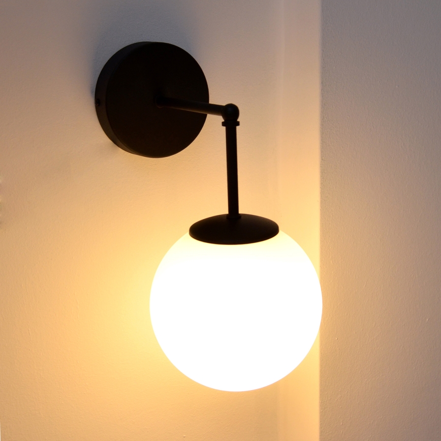 Aplique MOON 1xE27/15W/230V negro