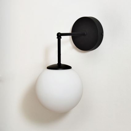 Aplique MOON 1xE27/15W/230V negro