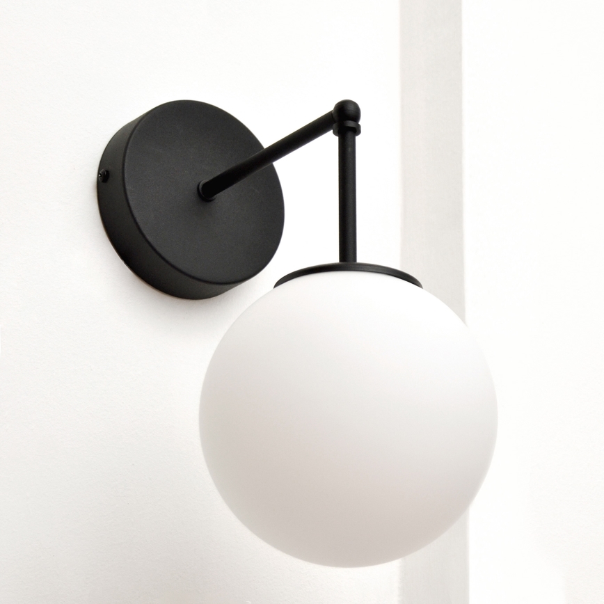Aplique MOON 1xE27/15W/230V negro