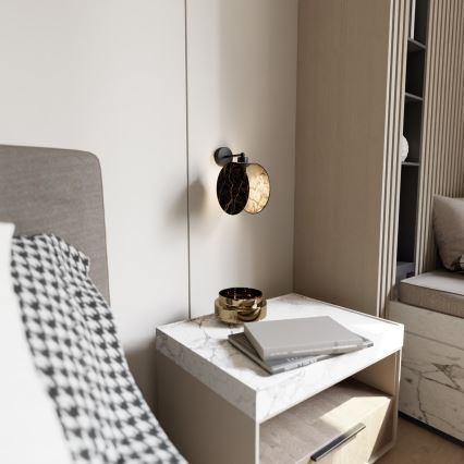 Aplique MOTIF 1xE27/15W/230V negro/dorado