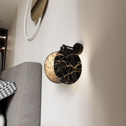 Aplique MOTIF 1xE27/15W/230V negro/dorado