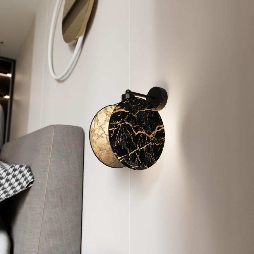 Aplique MOTIF 1xE27/15W/230V negro/dorado