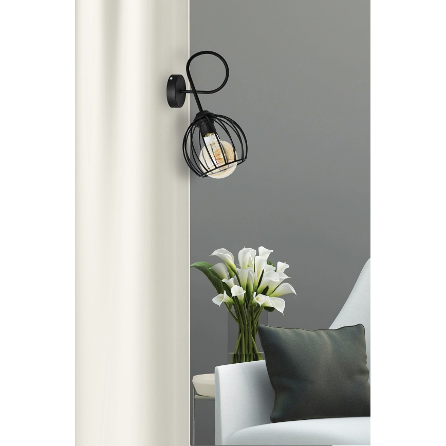 Aplique OXFORD 1xE27/15W/230V negro