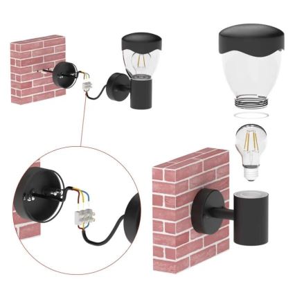 Aplique para exterior con sensor ARTEO 1xE27/15W/230V IP44