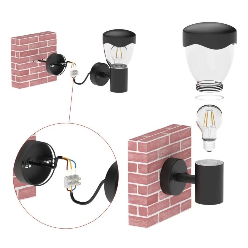 Aplique para exterior con sensor ARTEO 1xE27/15W/230V IP44