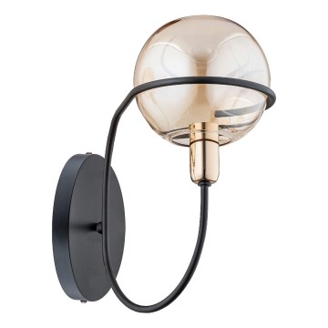 Aplique PETRA 1xE14/10W/230V negro/dorado