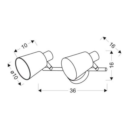Aplique PIN 2xE14/40W/230V