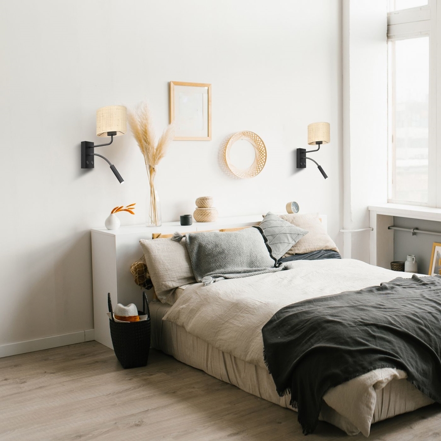 Aplique RATTAN 1xE27/60W+1xG9/8W/230V ratán