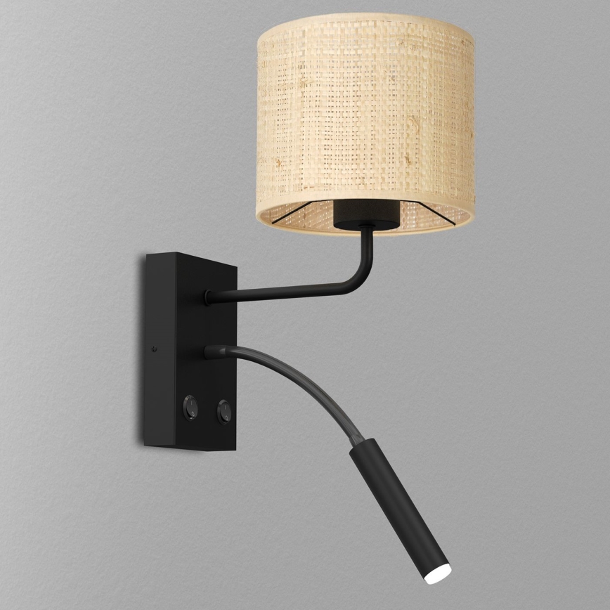 Aplique RATTAN 1xE27/60W+1xG9/8W/230V ratán