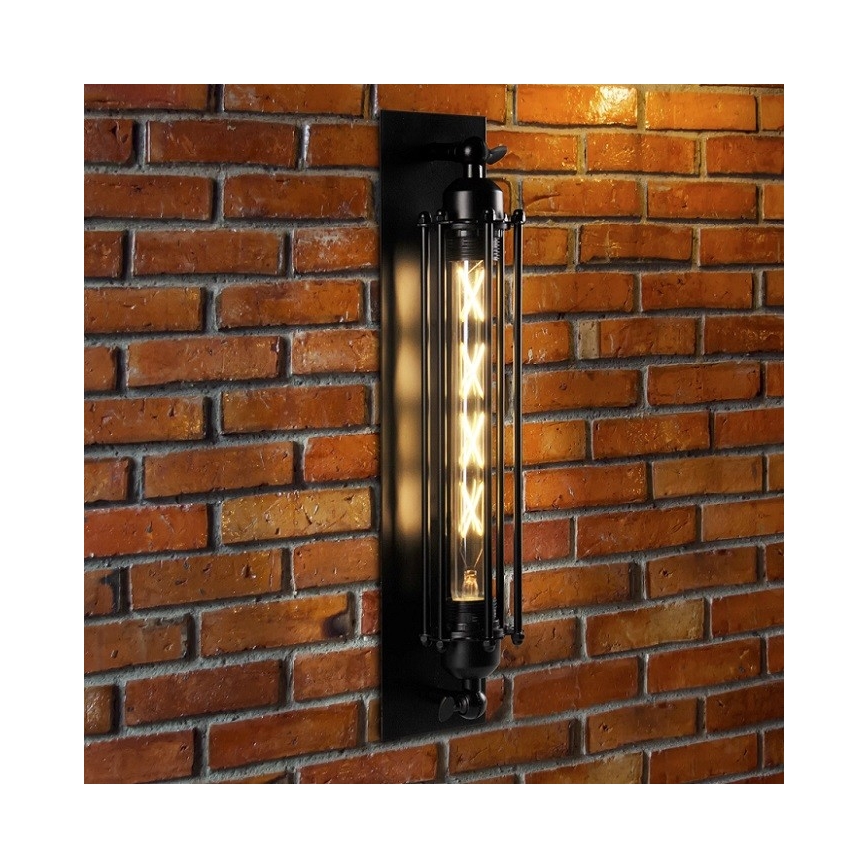 Aplique RETRO 1xE27/20W/230V negro