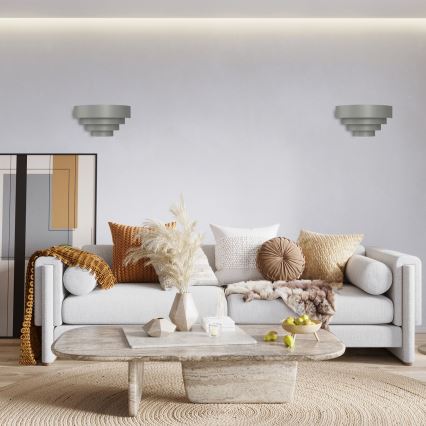 Aplique RINGS 2xE27/15W/230V gris