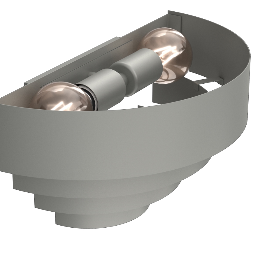 Aplique RINGS 2xE27/15W/230V gris