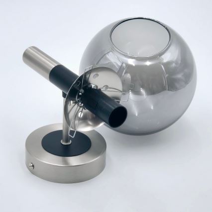 Aplique ROLLO 1xE14/5W/230V cromo mate/ahumado