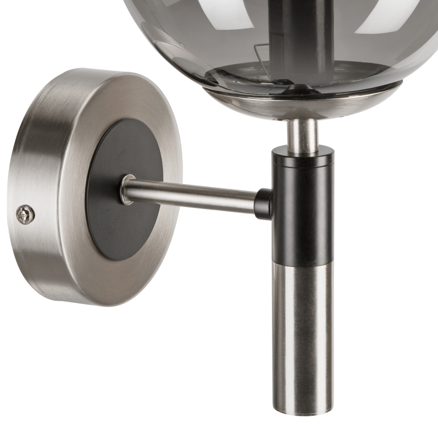 Aplique ROLLO 1xE14/5W/230V cromo mate/ahumado