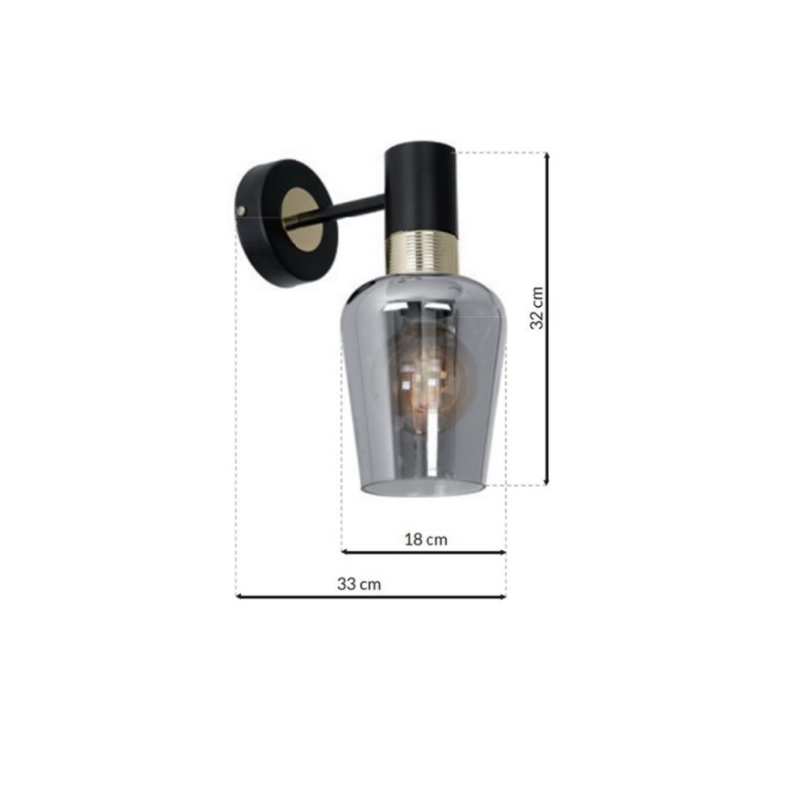 Aplique ROMA BLACK 1xE27/60W/230V
