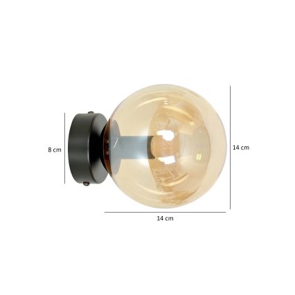 Aplique ROSSI 1xE14/10W/230V negro/beige