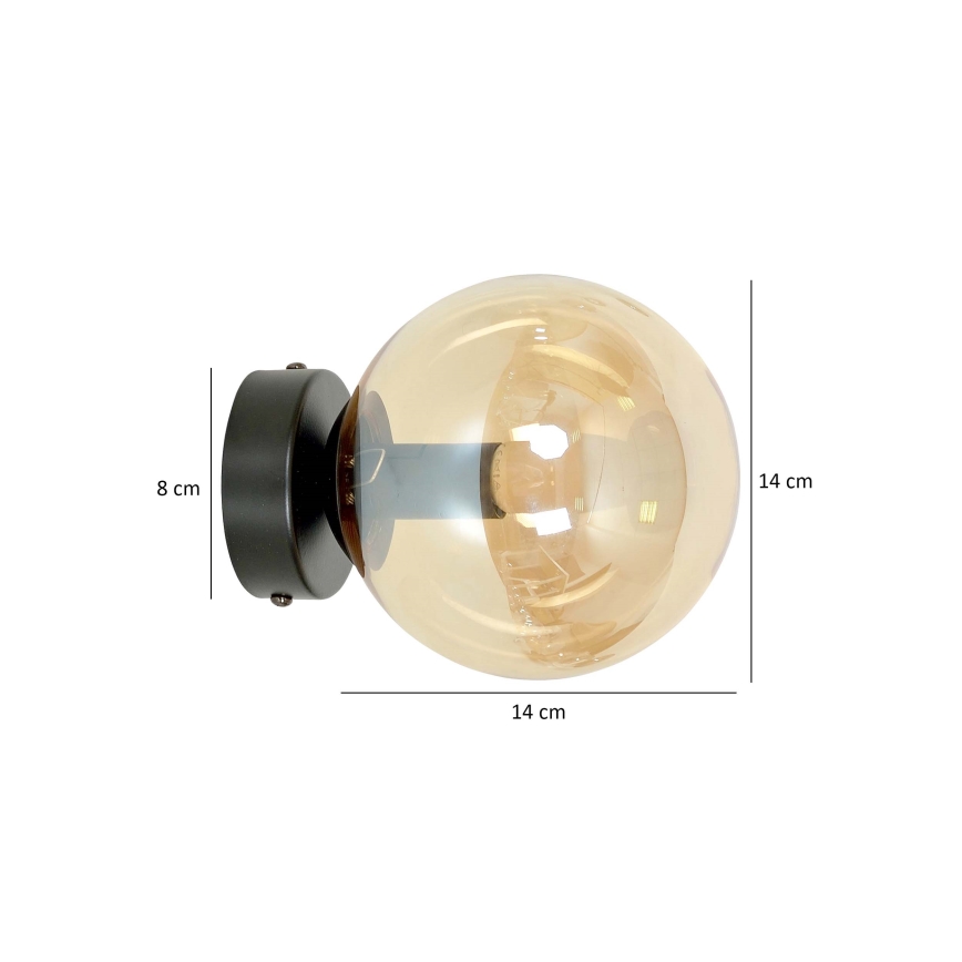 Aplique ROSSI 1xE14/10W/230V negro/beige