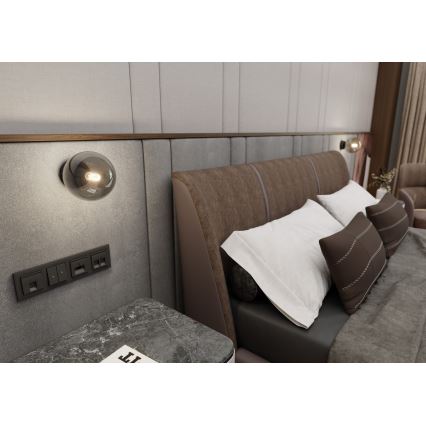 Aplique ROSSI 1xE14/10W/230V negro/gris
