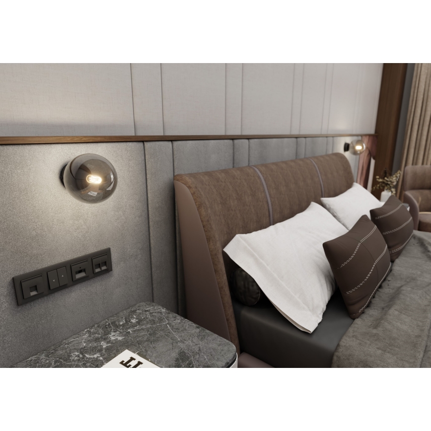 Aplique ROSSI 1xE14/10W/230V negro/gris