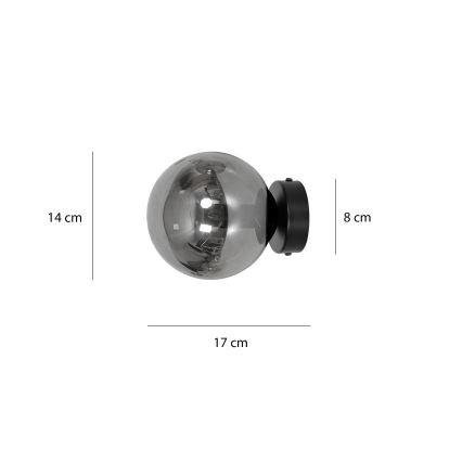 Aplique ROSSI 1xE14/10W/230V negro/gris