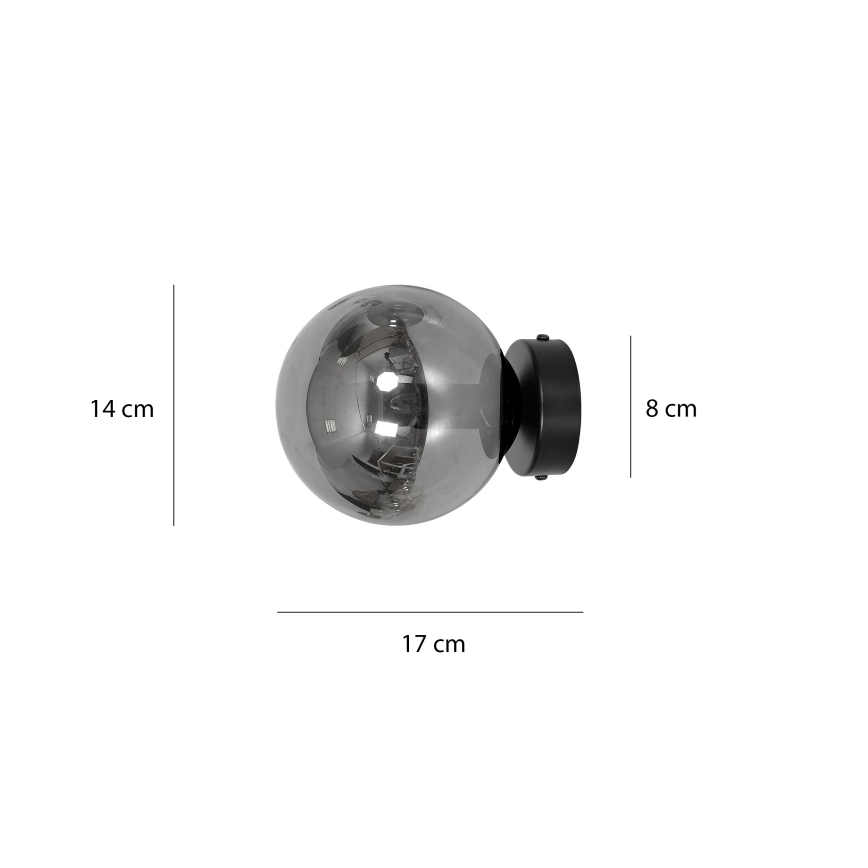 Aplique ROSSI 1xE14/10W/230V negro/gris