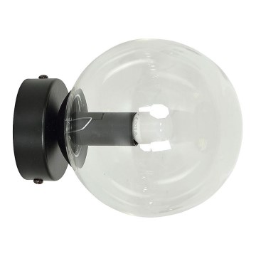 Aplique ROSSI 1xE14/10W/230V negro/transparente