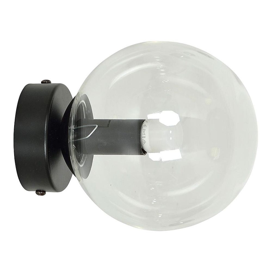 Aplique ROSSI 1xE14/10W/230V negro/transparente