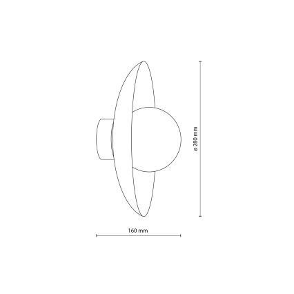 Aplique SLATE 1xG9/8W/230V diá. 28 cm negro