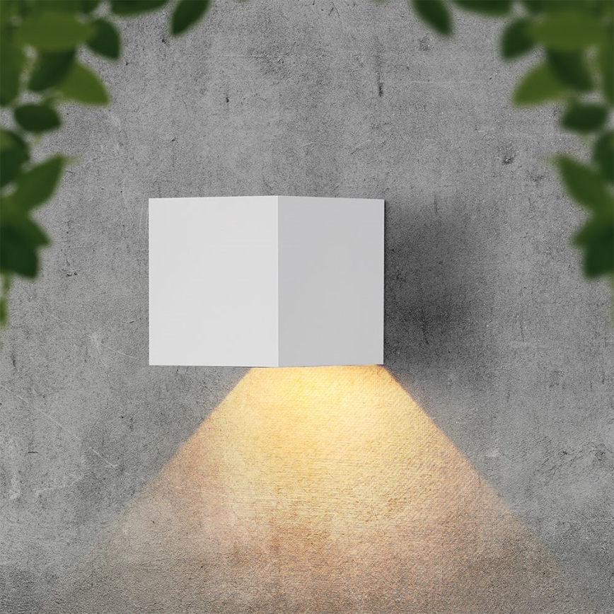 Aplique solar de pared LED con sensor, 9W/5V, 3000/4000/5000K, IP65, 2600 mAh, blanco