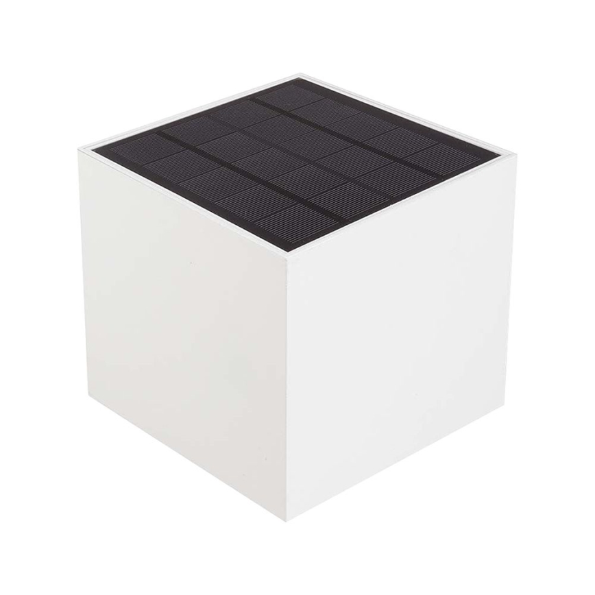 Aplique solar de pared LED con sensor, 9W/5V, 3000/4000/5000K, IP65, 2600 mAh, blanco