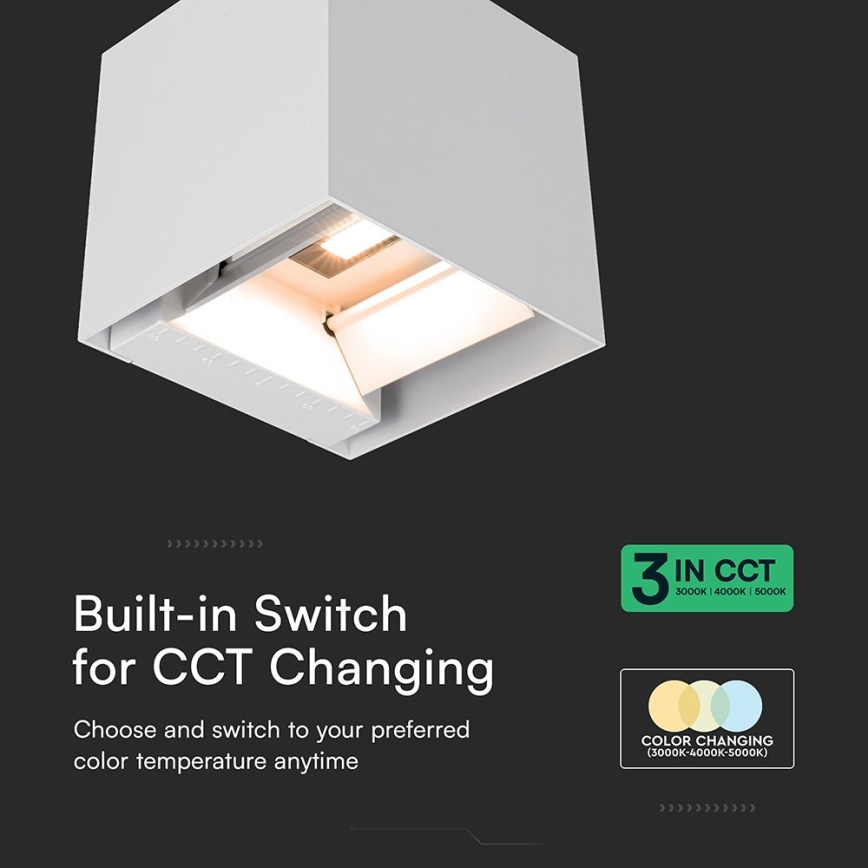 Aplique solar de pared LED con sensor, 9W/5V, 3000/4000/5000K, IP65, 2600 mAh, blanco