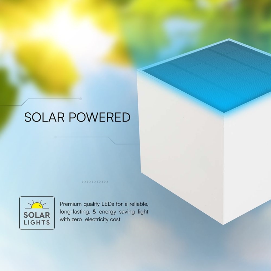 Aplique solar de pared LED con sensor, 9W/5V, 3000/4000/5000K, IP65, 2600 mAh, blanco