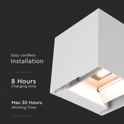 Aplique solar de pared LED con sensor, 9W/5V, 3000/4000/5000K, IP65, 2600 mAh, blanco