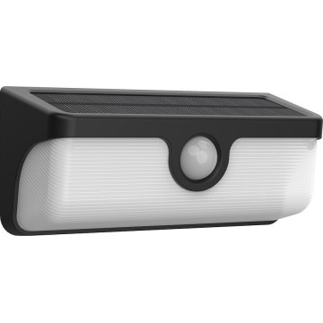 Aplique solar de pared con sensor LED LINK/5W/3,7V IP65, negro