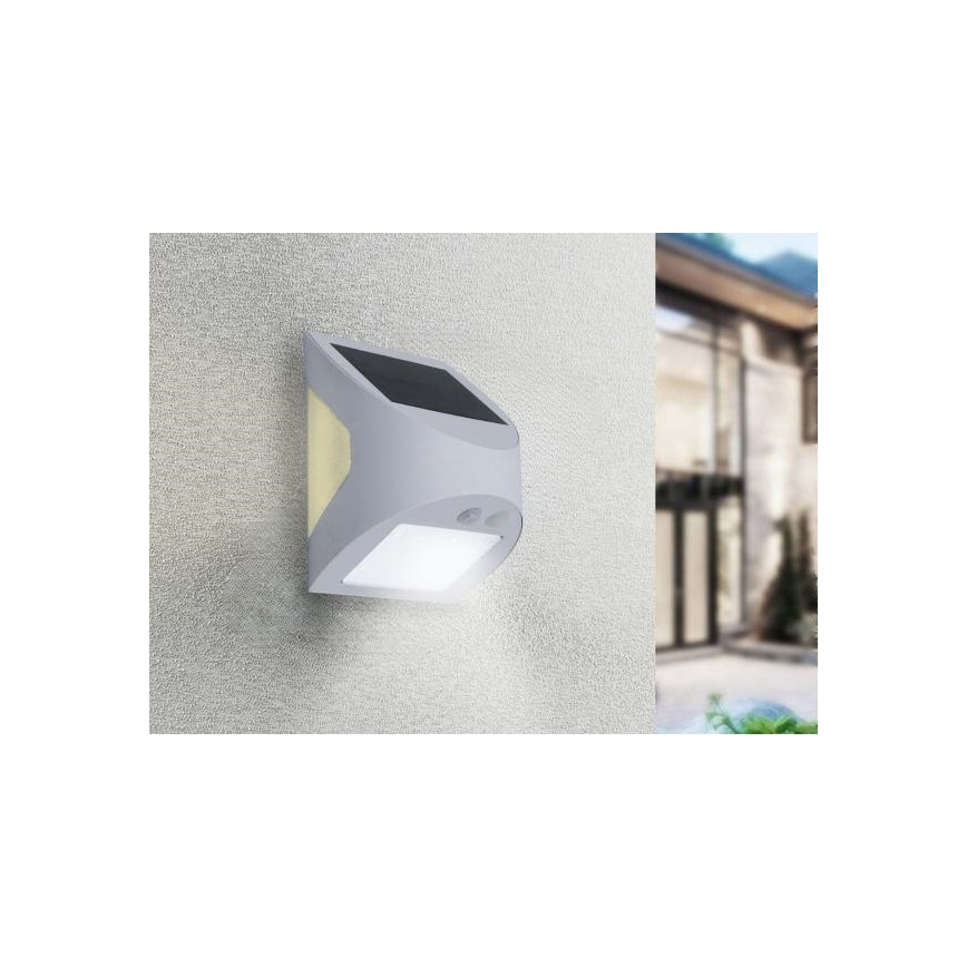 Aplique solar de pared con sensor LED/3W/3,7V 3000/4000K 1200 mAh IP54 blanco
