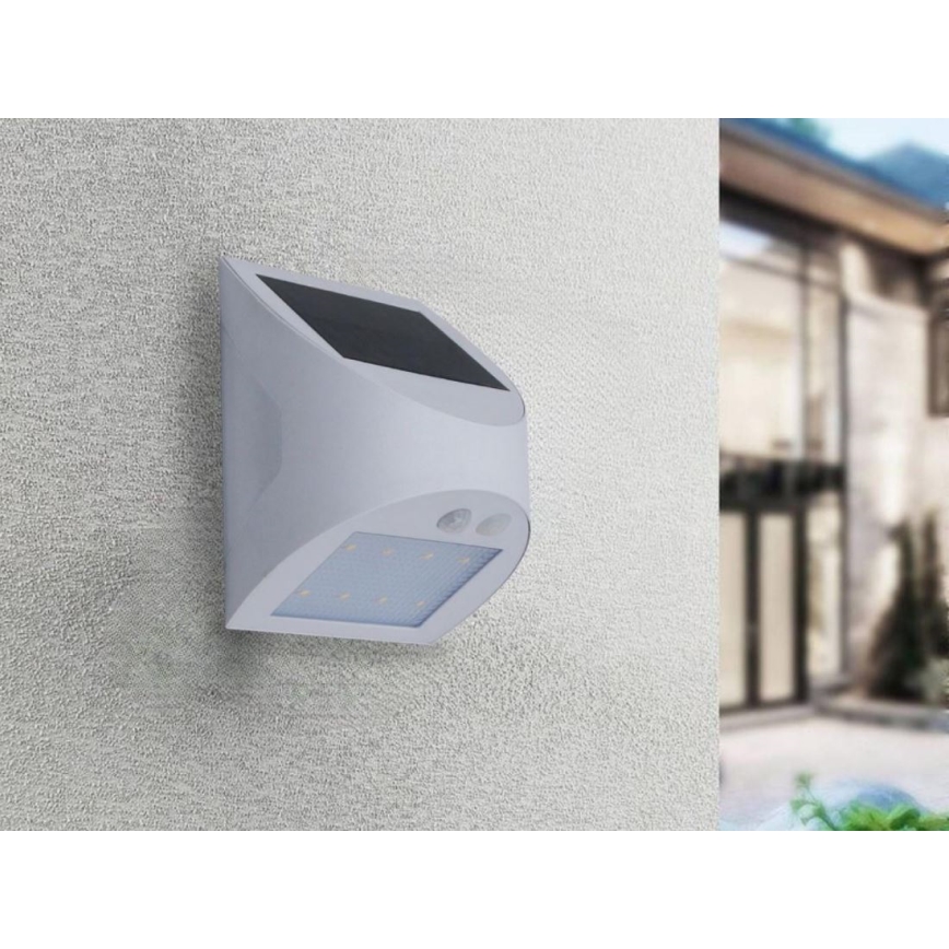 Aplique solar de pared con sensor LED/3W/3,7V 3000/4000K 1200 mAh IP54 blanco