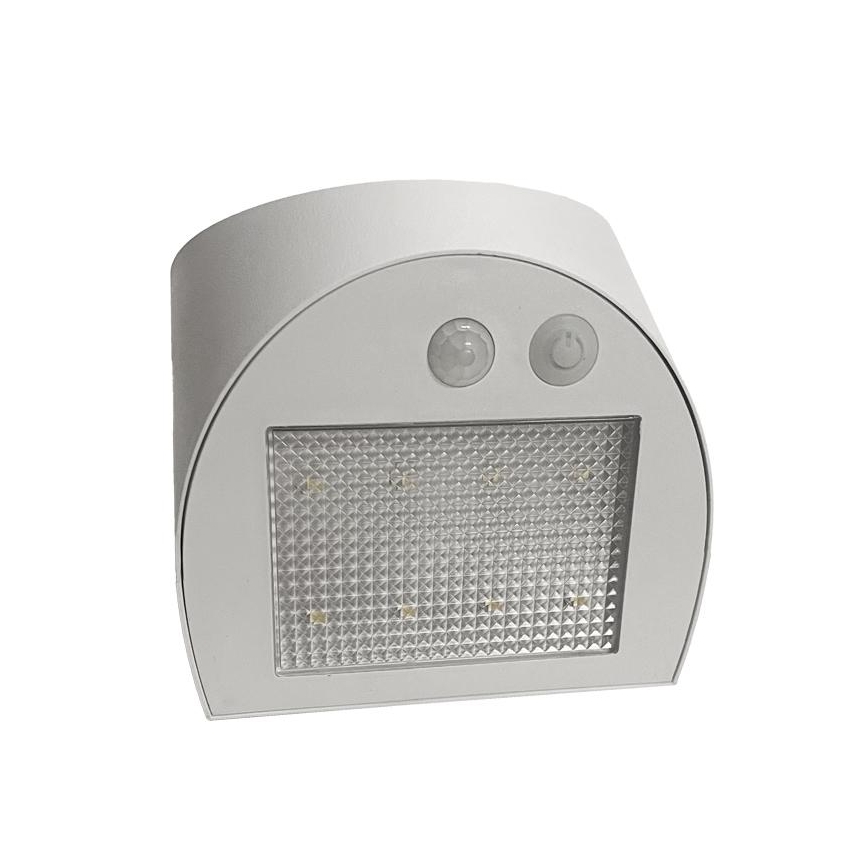 Aplique solar de pared con sensor LED/3W/3,7V 3000/4000K 1200 mAh IP54 blanco