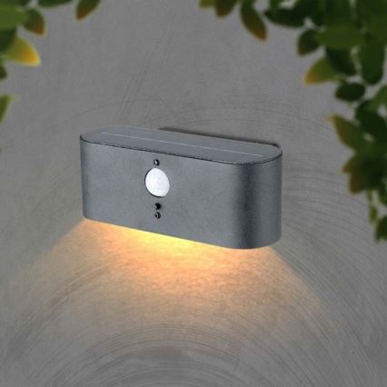 Aplique solar LED de exterior con sensor LED/2,5W/3,7V 3000K IP54 2000 mAh