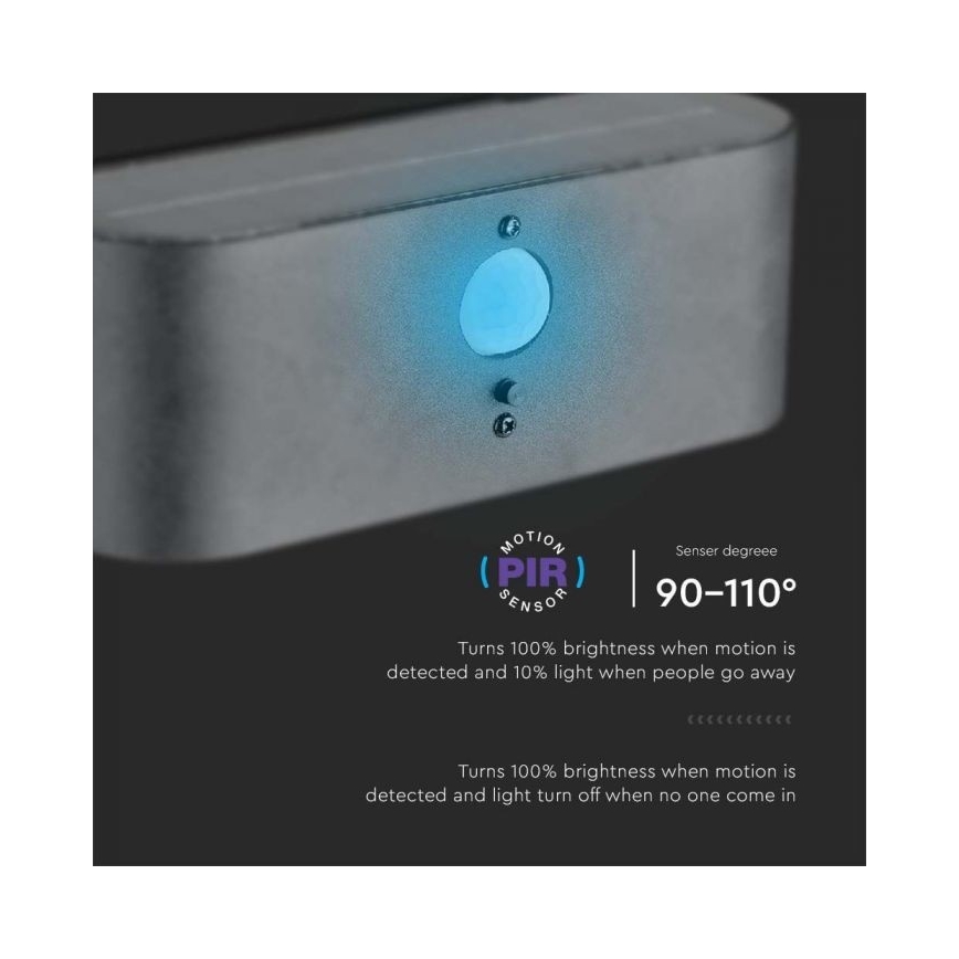Aplique solar LED de exterior con sensor LED/2,5W/3,7V 3000K IP54 2000 mAh