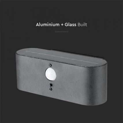 Aplique solar LED de exterior con sensor LED/2,5W/3,7V 3000K IP54 2000 mAh